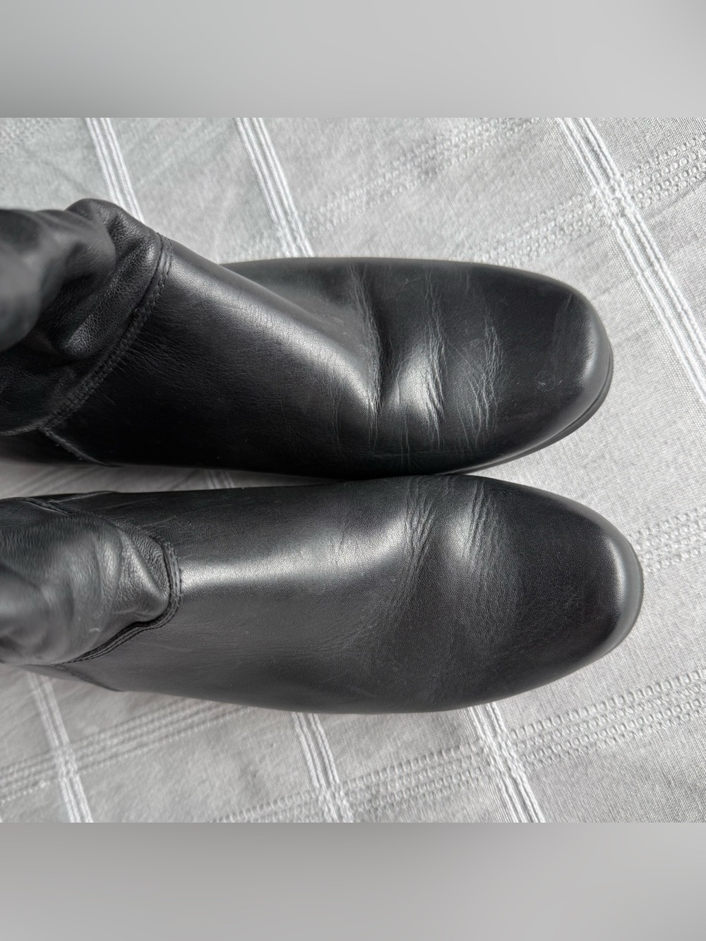 Classic Black Leather Slouch Boots - Women's - Picture 5 of 8